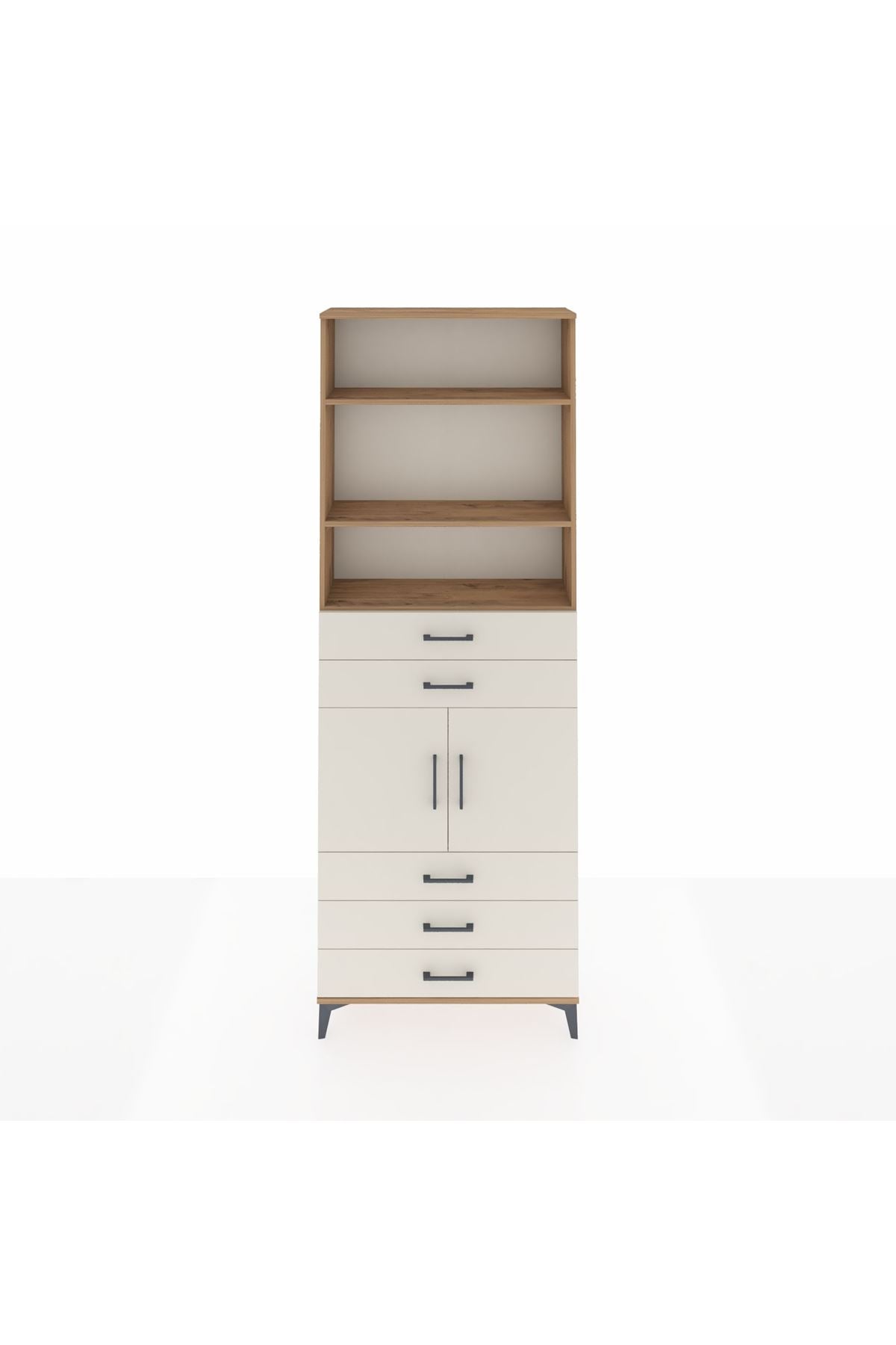 Arges Dolap 4 Raflı 5 Çekmeceli 2 Kapaklı 88x30x243 - S33M234V7A