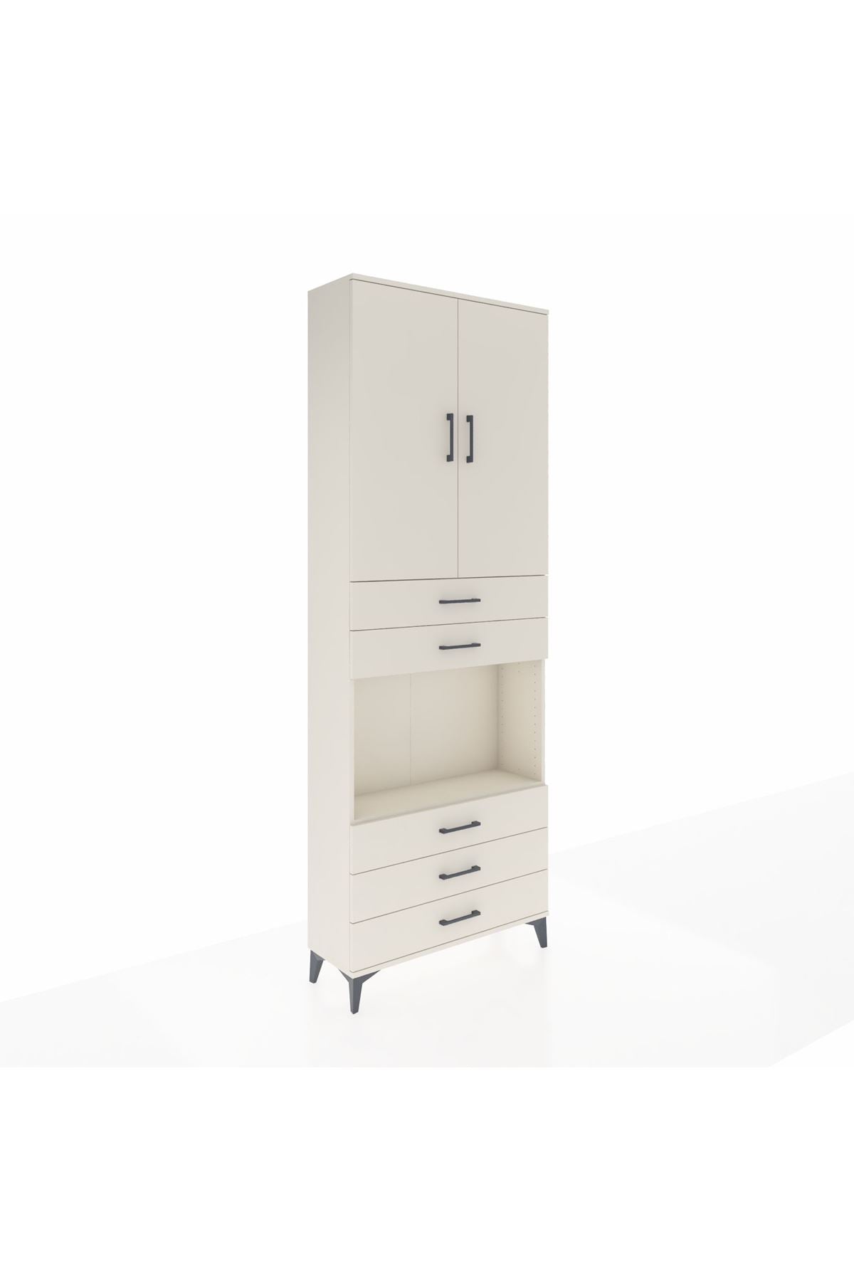 Arges Dolap 4 Raflı 5 Çekmeceli 2 Kapaklı 88x30x243 - S33M235V1A
