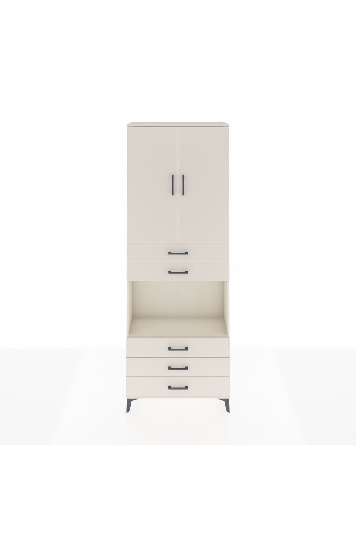 Arges Dolap 4 Raflı 5 Çekmeceli 2 Kapaklı 88x30x243 - S33M235V1A