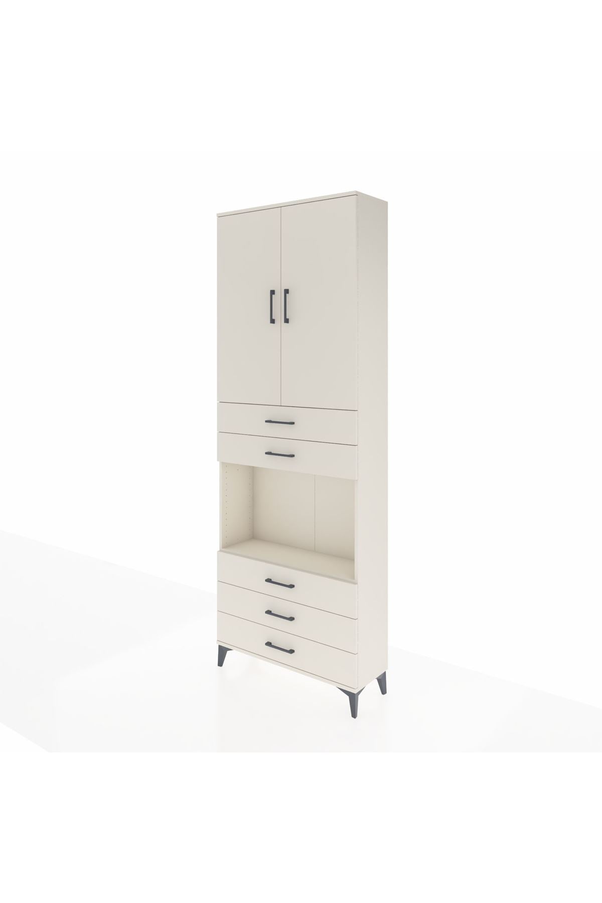 Arges Dolap 4 Raflı 5 Çekmeceli 2 Kapaklı 88x30x243 - S33M235V1A