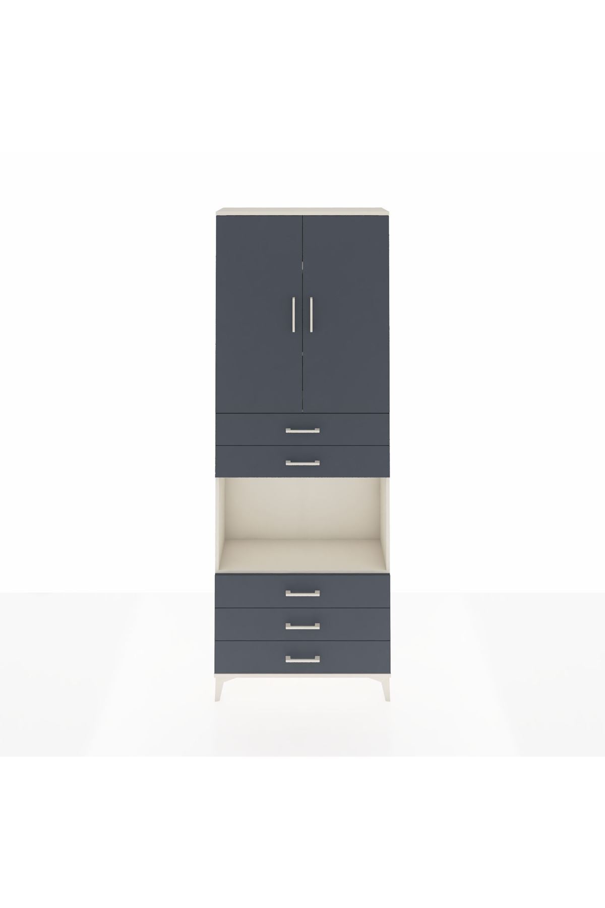 Arges Dolap 4 Raflı 5 Çekmeceli 2 Kapaklı 88x30x243 - S33M235V2A