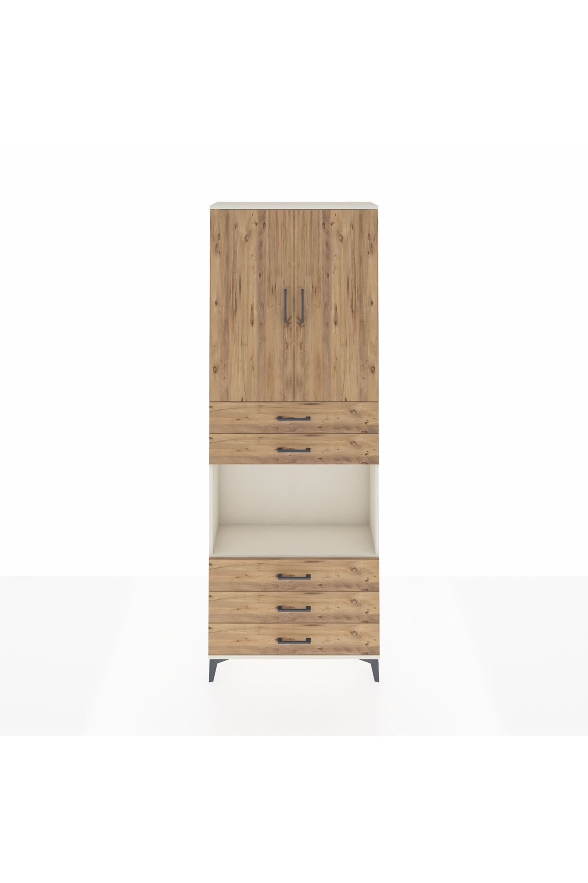 Arges Dolap 4 Raflı 5 Çekmeceli 2 Kapaklı 88x30x243 - S33M235V3A