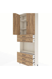 Arges Dolap 4 Raflı 5 Çekmeceli 2 Kapaklı 88x30x243 - S33M235V3A