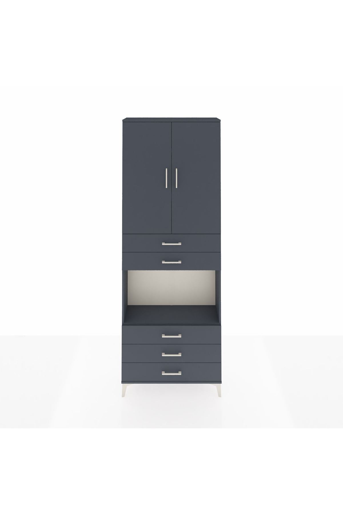 Arges Dolap 4 Raflı 5 Çekmeceli 2 Kapaklı 88x30x243 - S33M235V5A