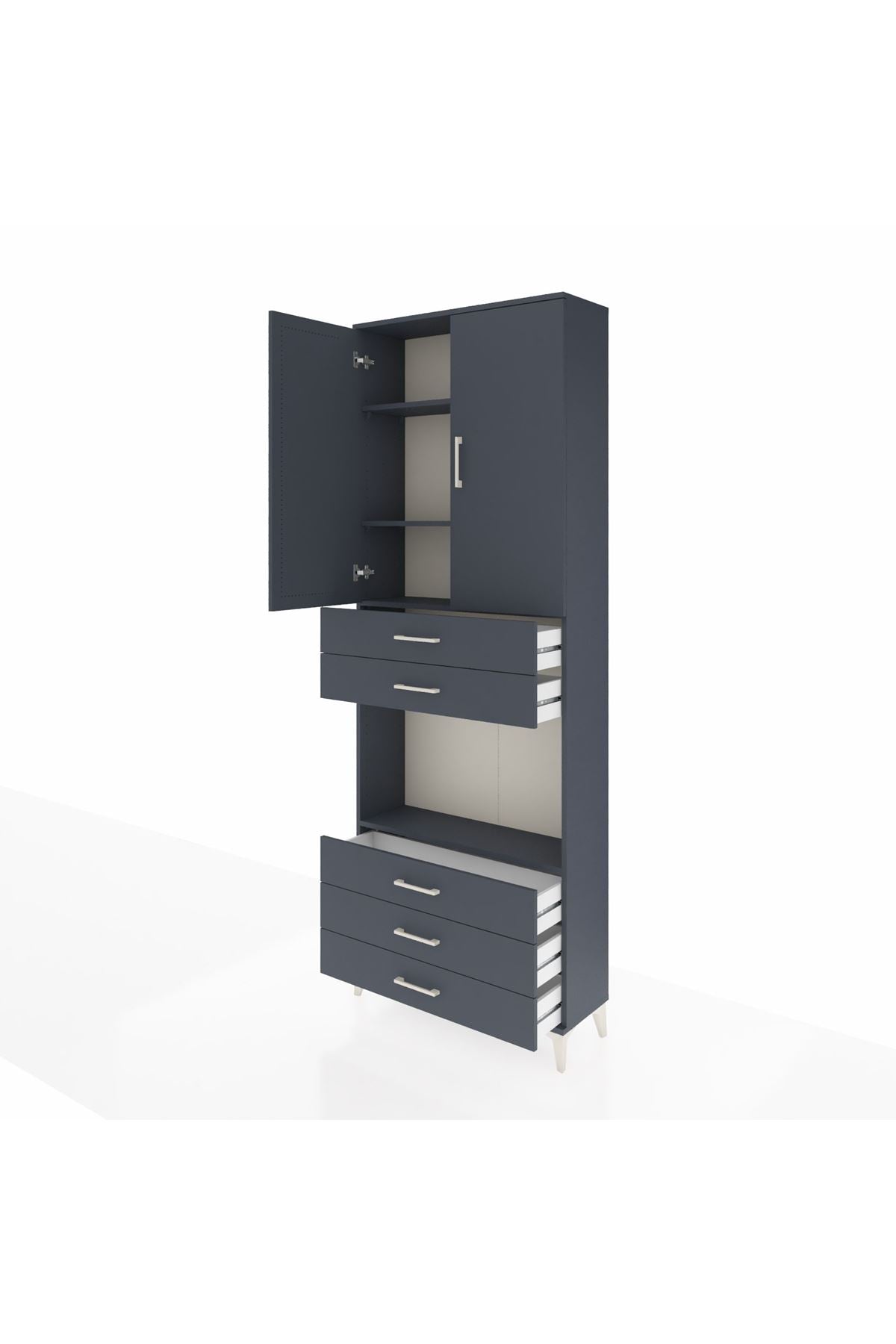 Arges Dolap 4 Raflı 5 Çekmeceli 2 Kapaklı 88x30x243 - S33M235V5A