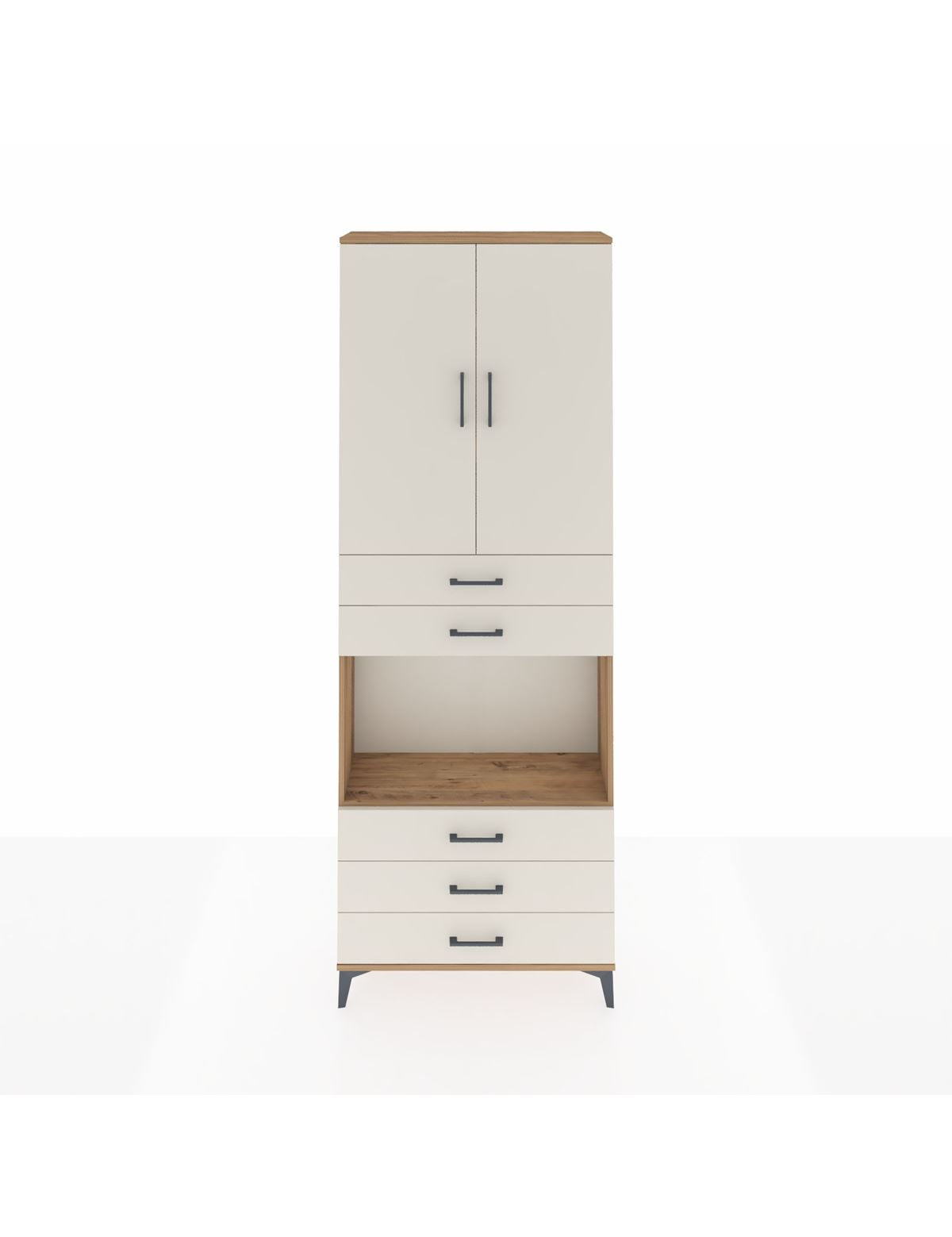 Arges Dolap 4 Raflı 5 Çekmeceli 2 Kapaklı 88x30x243 - S33M235V7A