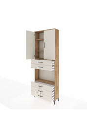 Arges Dolap 4 Raflı 5 Çekmeceli 2 Kapaklı 88x30x243 - S33M235V7A