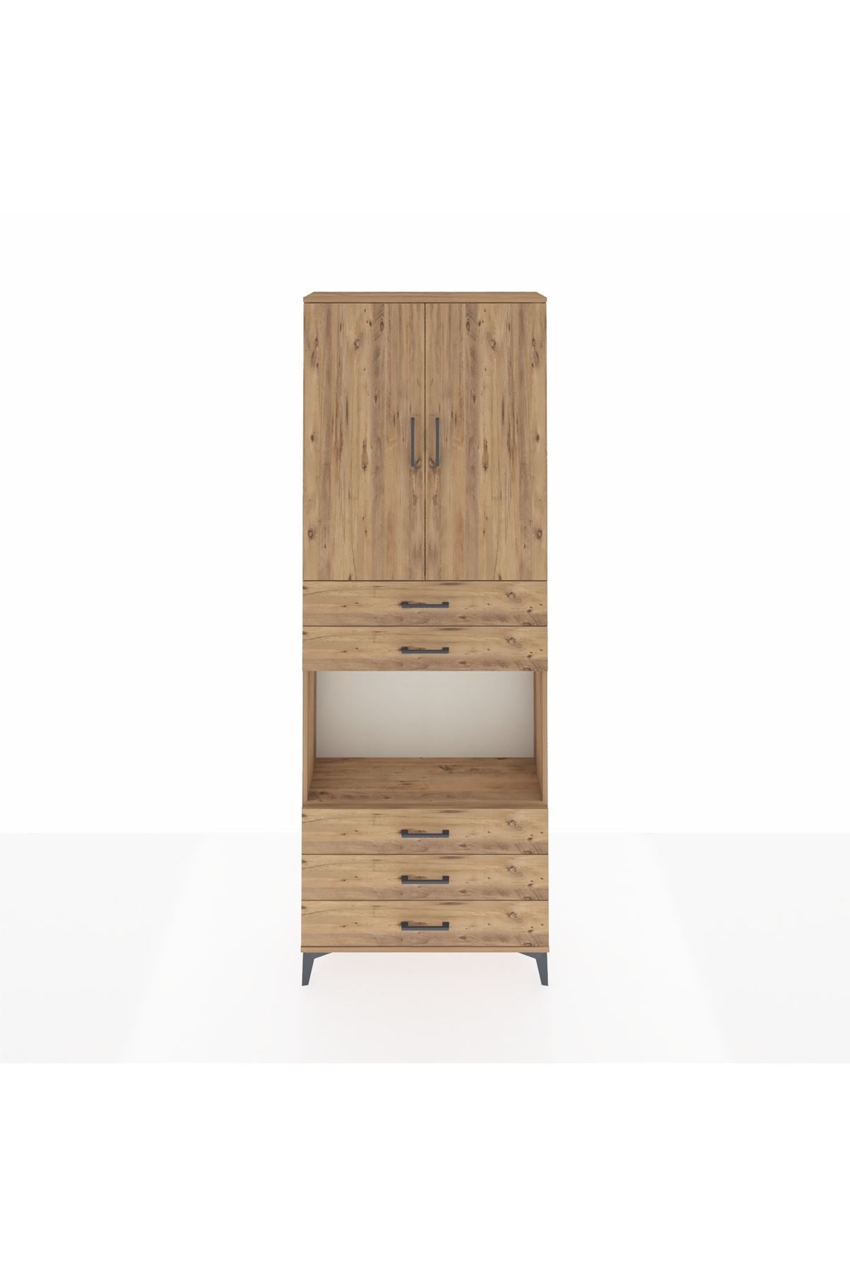 Arges Dolap 4 Raflı 5 Çekmeceli 2 Kapaklı 88x30x243 - S33M235V9A