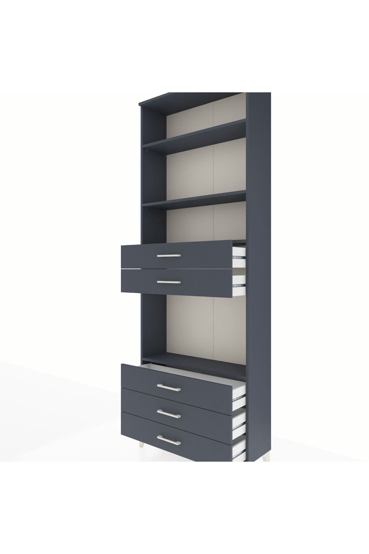 Arges Dolap 4 Raflı 5 Çekmeceli 88x30x243 - S33M236V5A