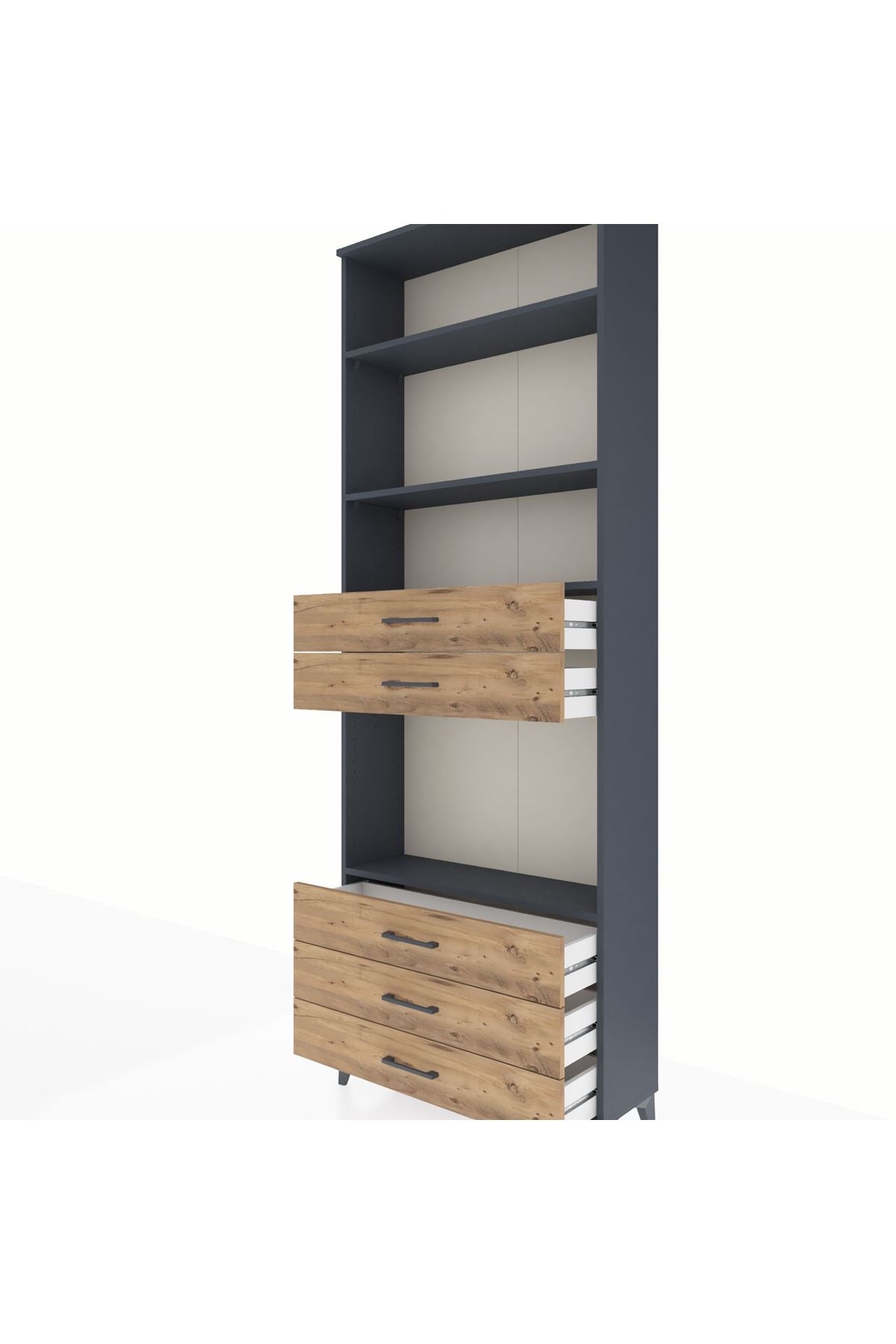 Arges Dolap 4 Raflı 5 Çekmeceli 88x30x243 - S33M236V6A