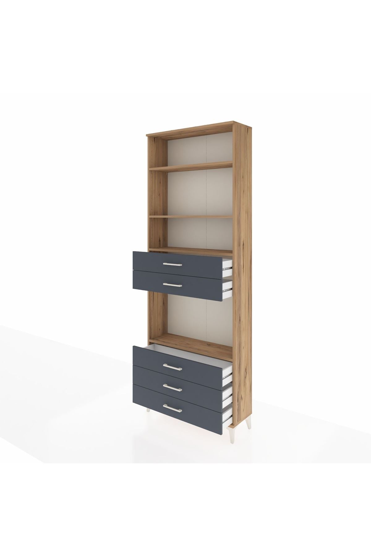 Arges Dolap 4 Raflı 5 Çekmeceli 88x30x243 - S33M236V8A