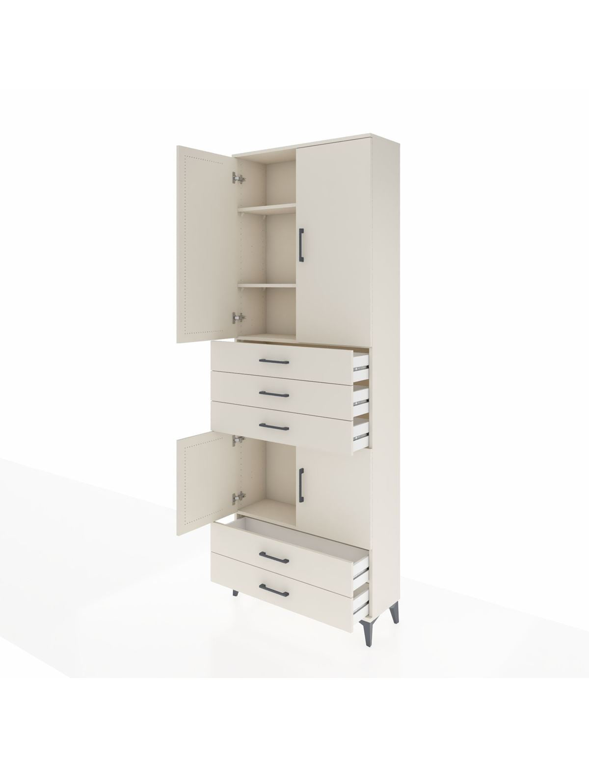 Arges Dolap 4 Raflı 5 Çekmeceli 4 Kapaklı 88x30x243 - S33M237V1A