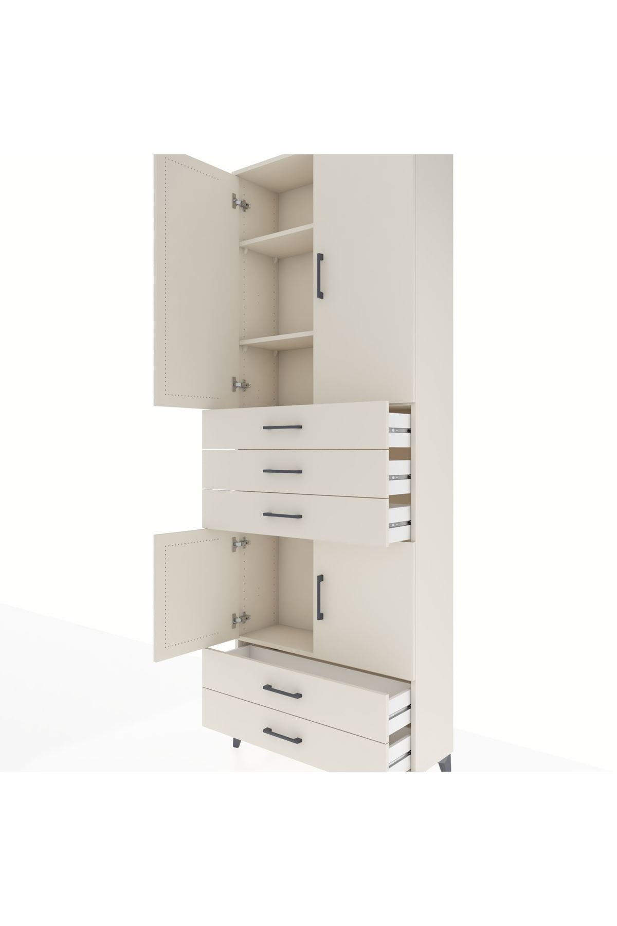 Arges Dolap 4 Raflı 5 Çekmeceli 4 Kapaklı 88x30x243 - S33M237V1A