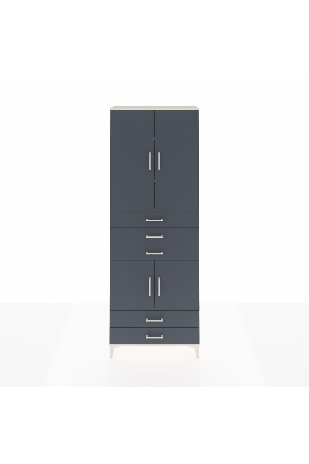 Arges Dolap 4 Raflı 5 Çekmeceli 4 Kapaklı 88x30x243 - S33M237V2A