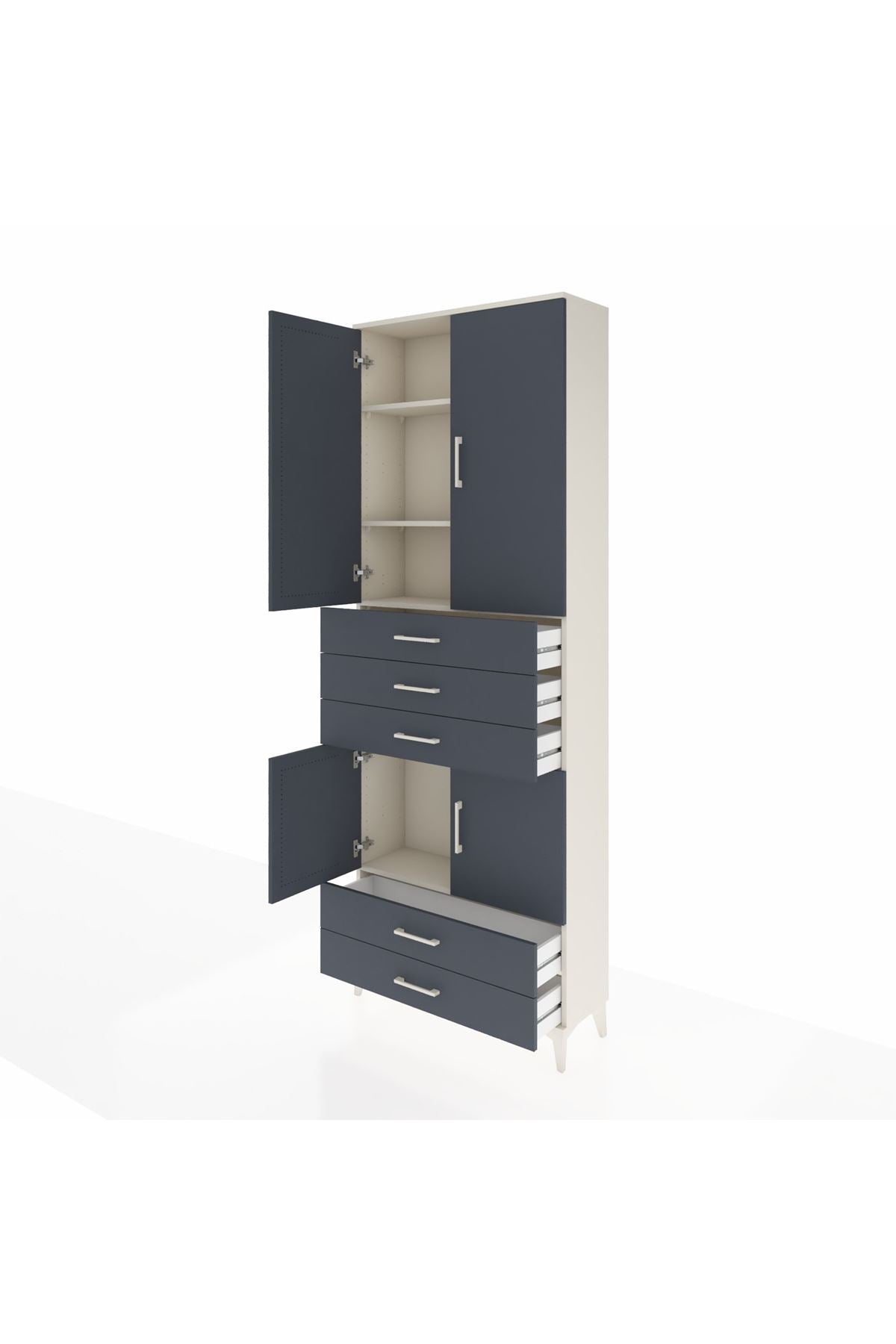 Arges Dolap 4 Raflı 5 Çekmeceli 4 Kapaklı 88x30x243 - S33M237V2A