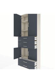 Arges Dolap 4 Raflı 5 Çekmeceli 4 Kapaklı 88x30x243 - S33M237V2A