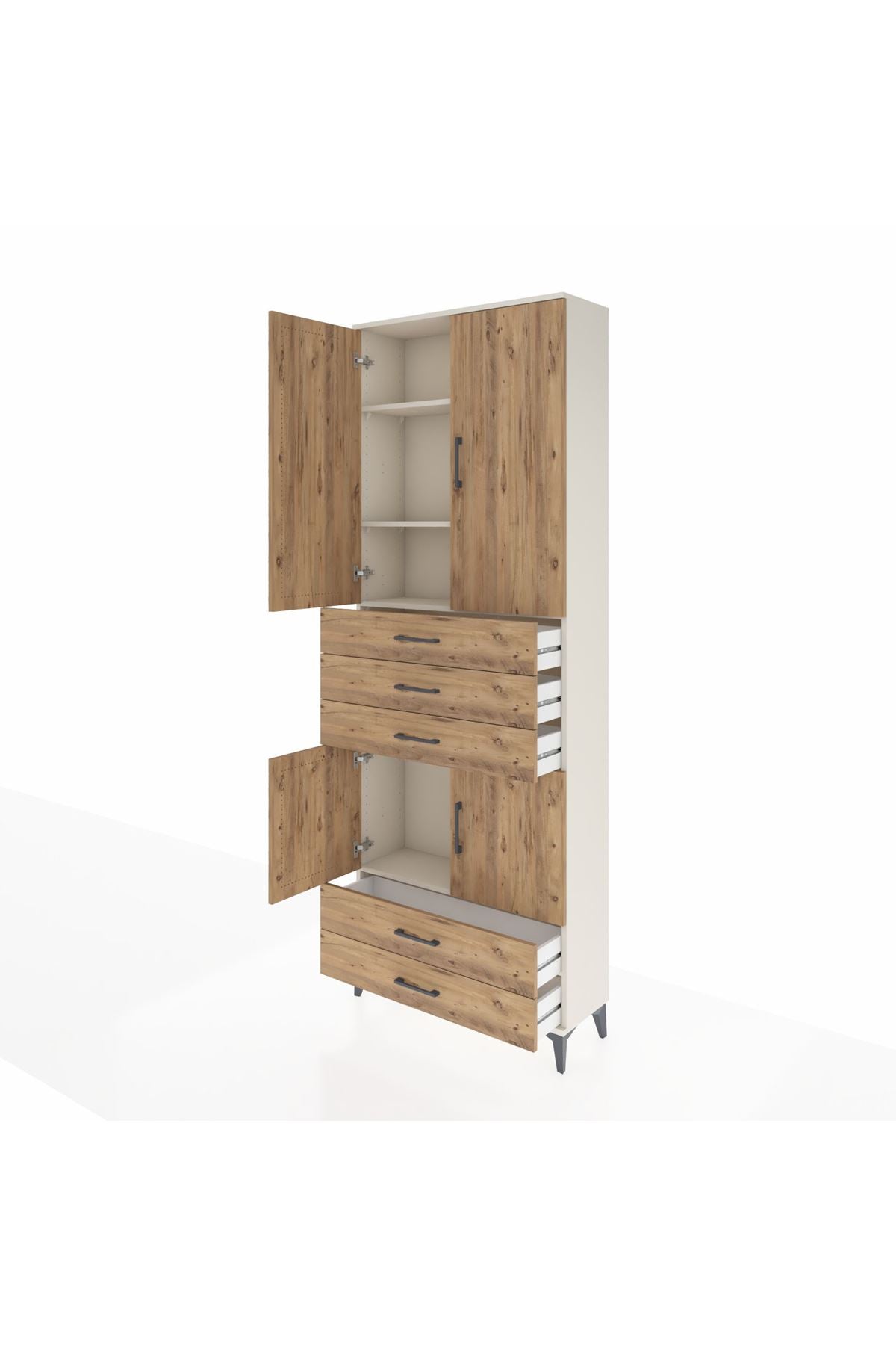 Arges Dolap 4 Raflı 5 Çekmeceli 4 Kapaklı 88x30x243 - S33M237V3A