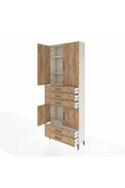 Arges Dolap 4 Raflı 5 Çekmeceli 4 Kapaklı 88x30x243 - S33M237V3A