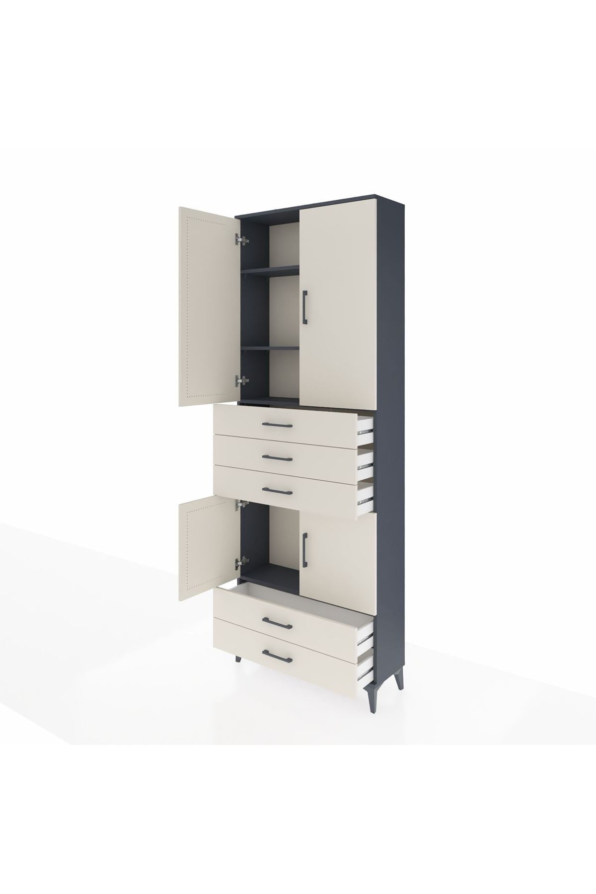 Arges Dolap 4 Raflı 5 Çekmeceli 4 Kapaklı 88x30x243 - S33M237V4A