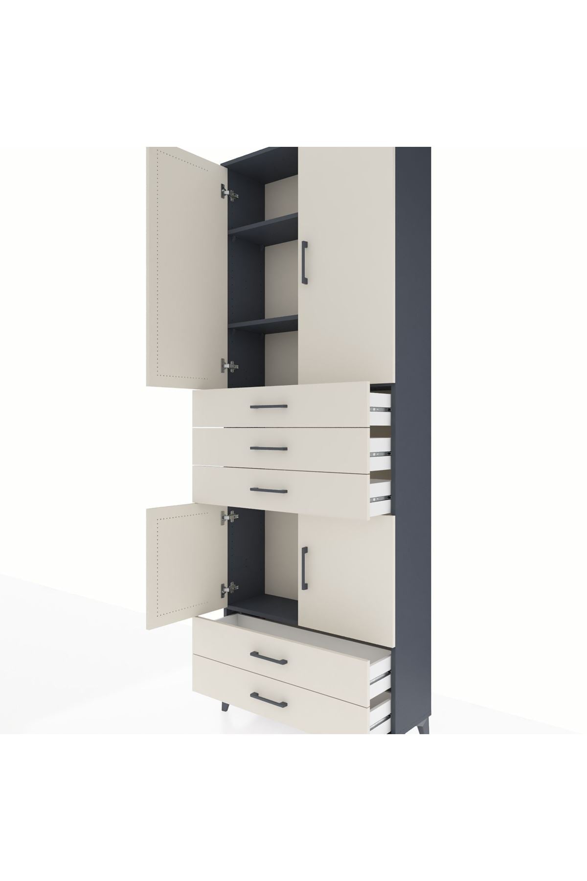 Arges Dolap 4 Raflı 5 Çekmeceli 4 Kapaklı 88x30x243 - S33M237V4A