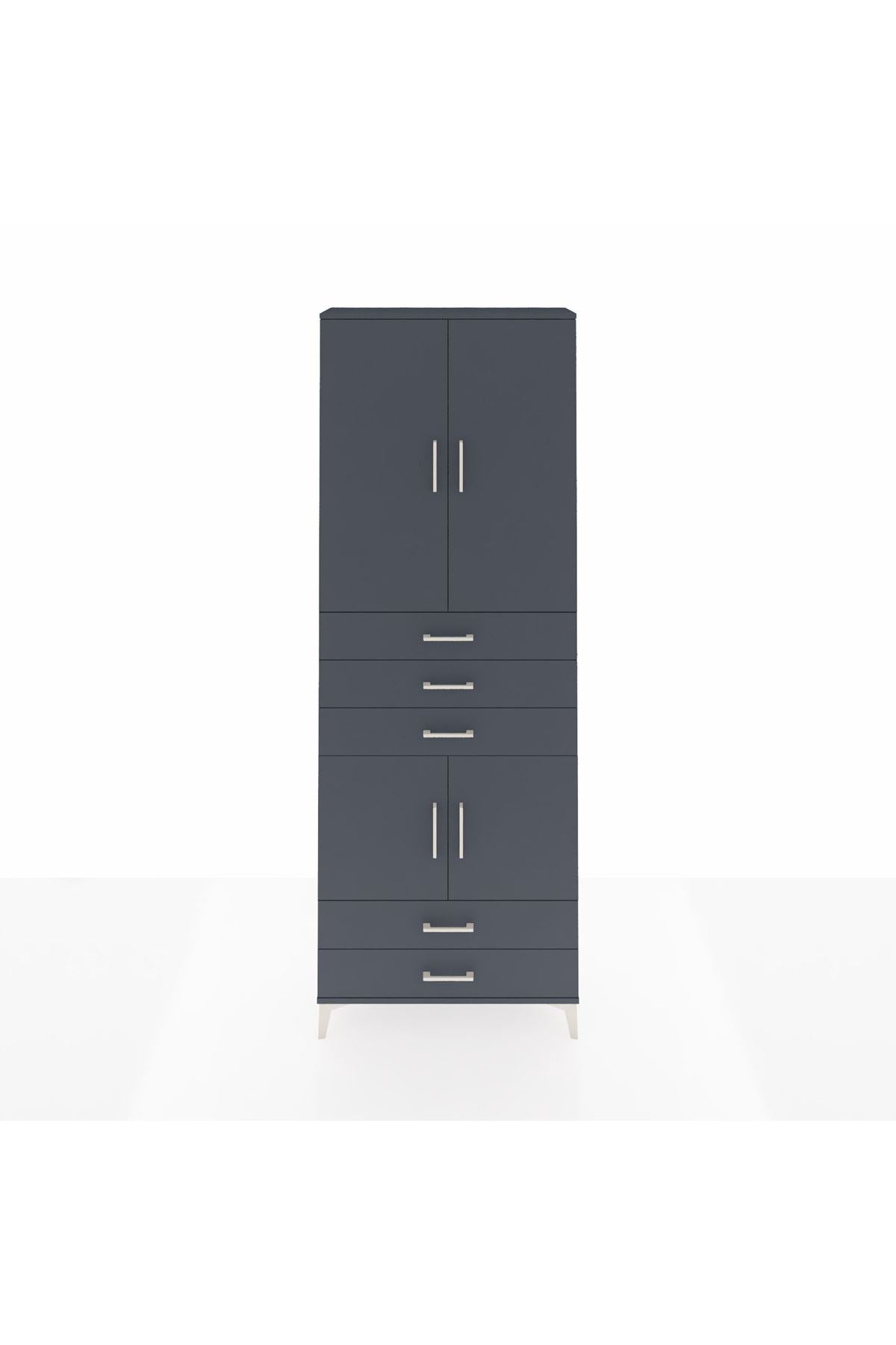 Arges Dolap 4 Raflı 5 Çekmeceli 4 Kapaklı 88x30x243 - S33M237V5A