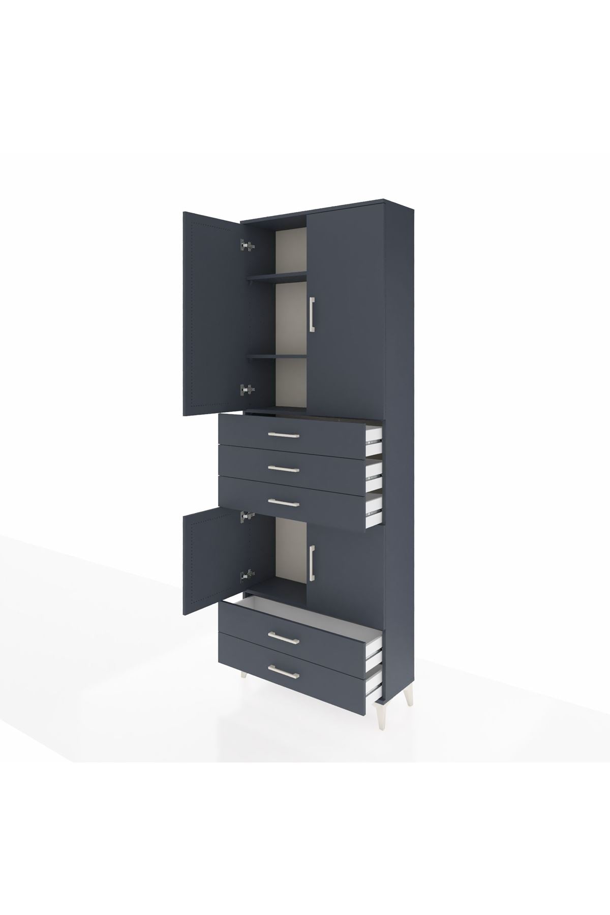 Arges Dolap 4 Raflı 5 Çekmeceli 4 Kapaklı 88x30x243 - S33M237V5A