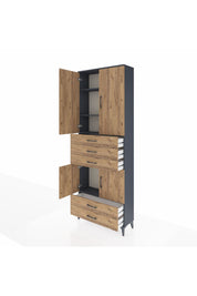 Arges Dolap 4 Raflı 5 Çekmeceli 4 Kapaklı 88x30x243 - S33M237V6A