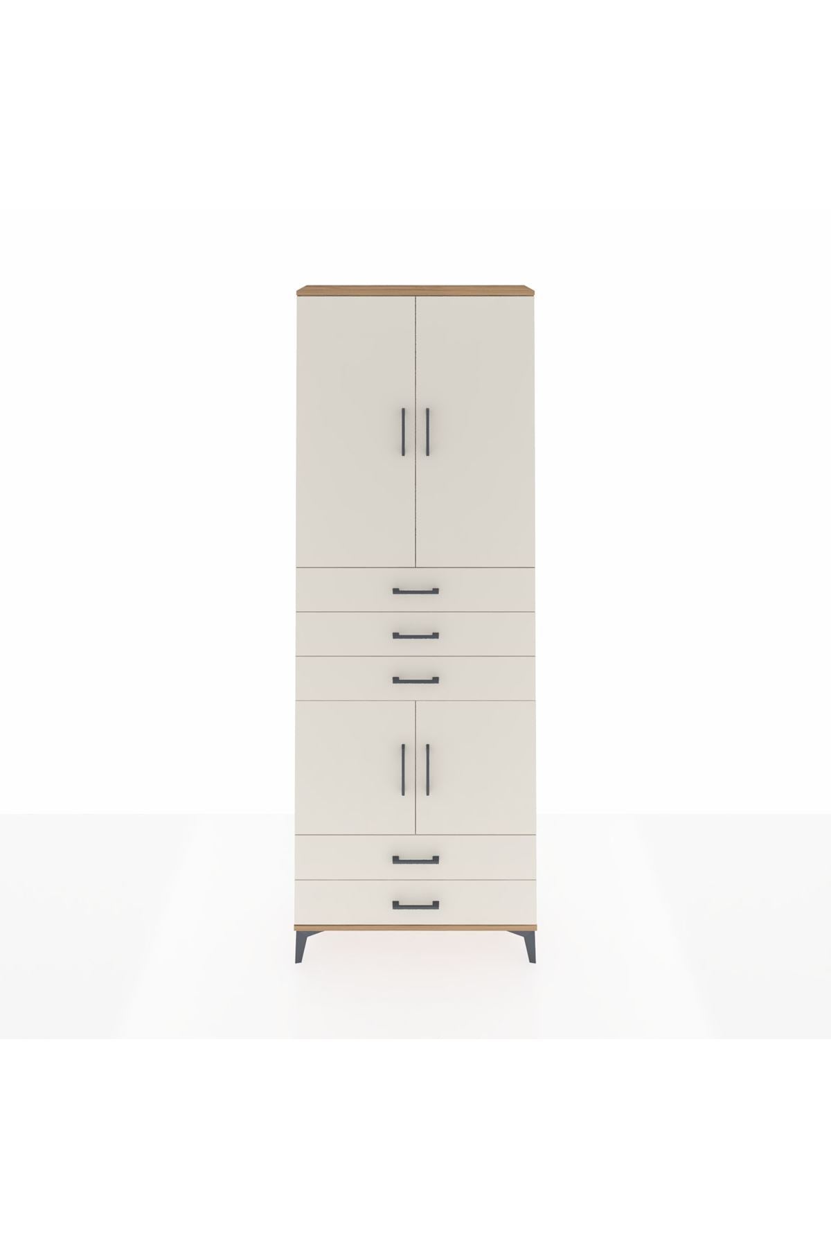Arges Dolap 4 Raflı 5 Çekmeceli 4 Kapaklı 88x30x243 - S33M237V7A