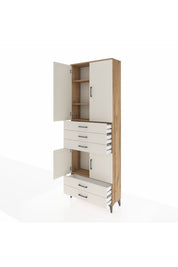 Arges Dolap 4 Raflı 5 Çekmeceli 4 Kapaklı 88x30x243 - S33M237V7A