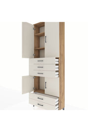 Arges Dolap 4 Raflı 5 Çekmeceli 4 Kapaklı 88x30x243 - S33M237V7A