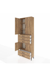 Arges Dolap 4 Raflı 5 Çekmeceli 4 Kapaklı 88x30x243 - S33M237V9A