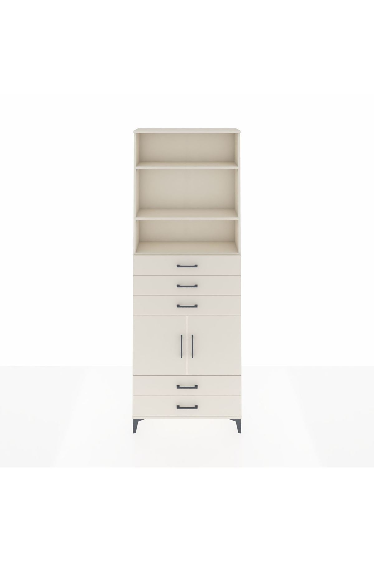 Arges Dolap 4 Raflı 5 Çekmeceli 2 Kapaklı 88x30x243 - S33M238V1A