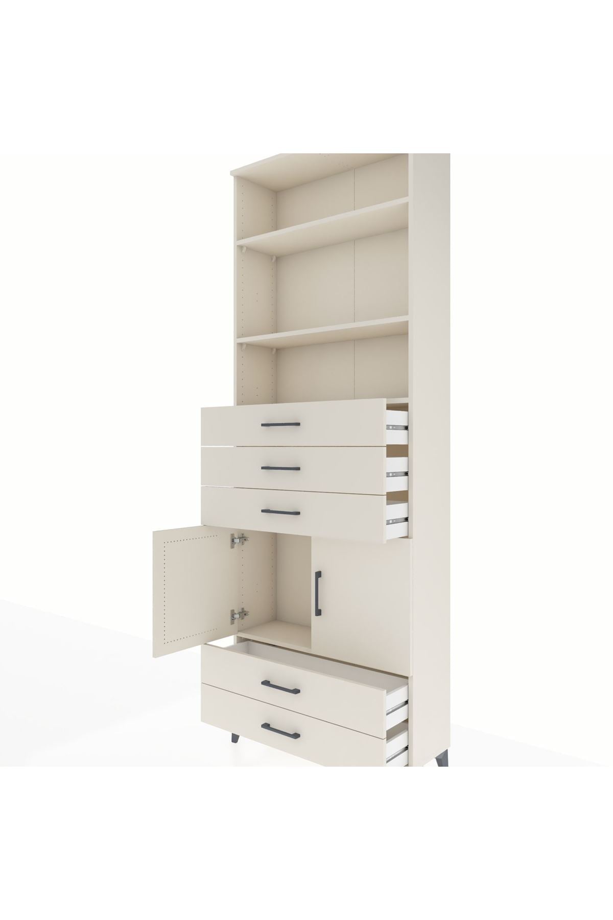 Arges Dolap 4 Raflı 5 Çekmeceli 2 Kapaklı 88x30x243 - S33M238V1A