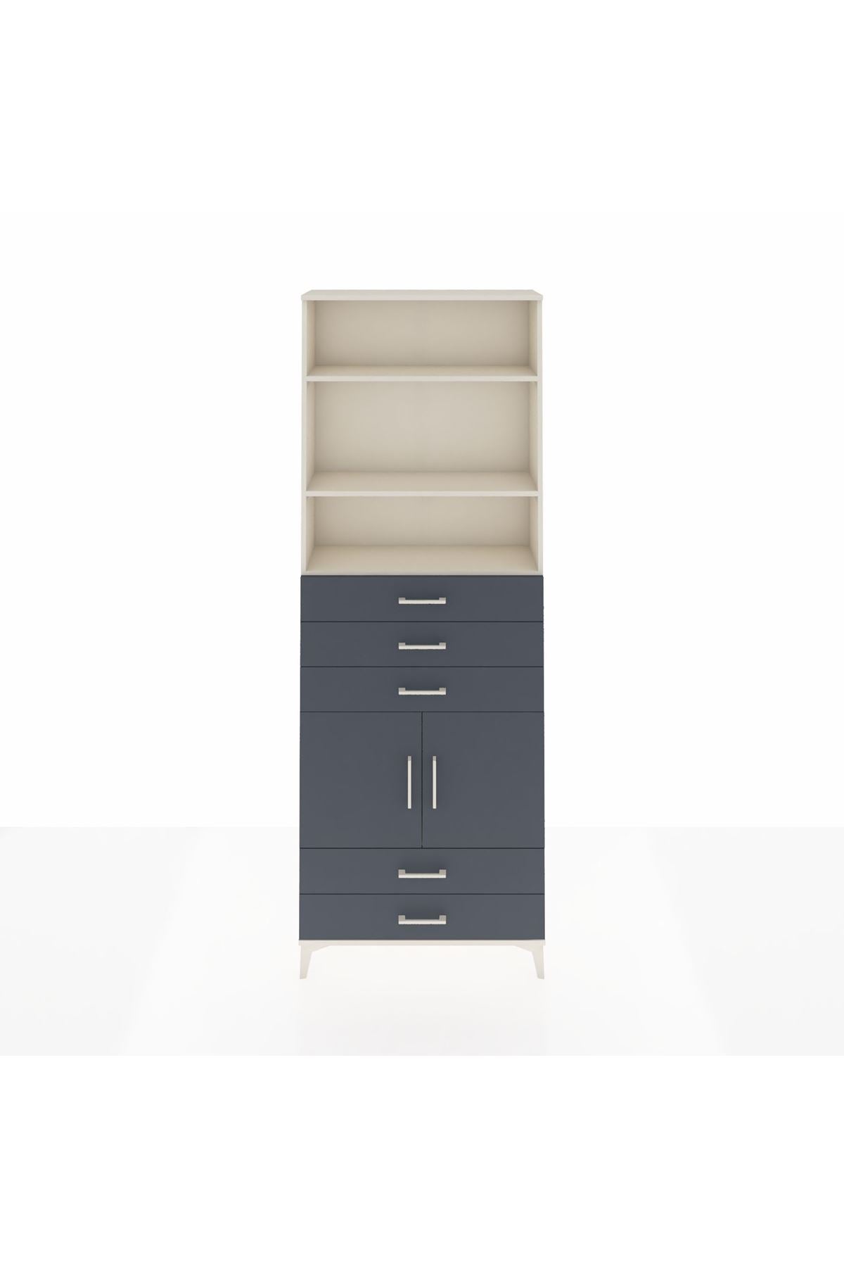Arges Dolap 4 Raflı 5 Çekmeceli 2 Kapaklı 88x30x243 - S33M238V2A