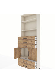 Arges Dolap 4 Raflı 5 Çekmeceli 2 Kapaklı 88x30x243 - S33M238V3A