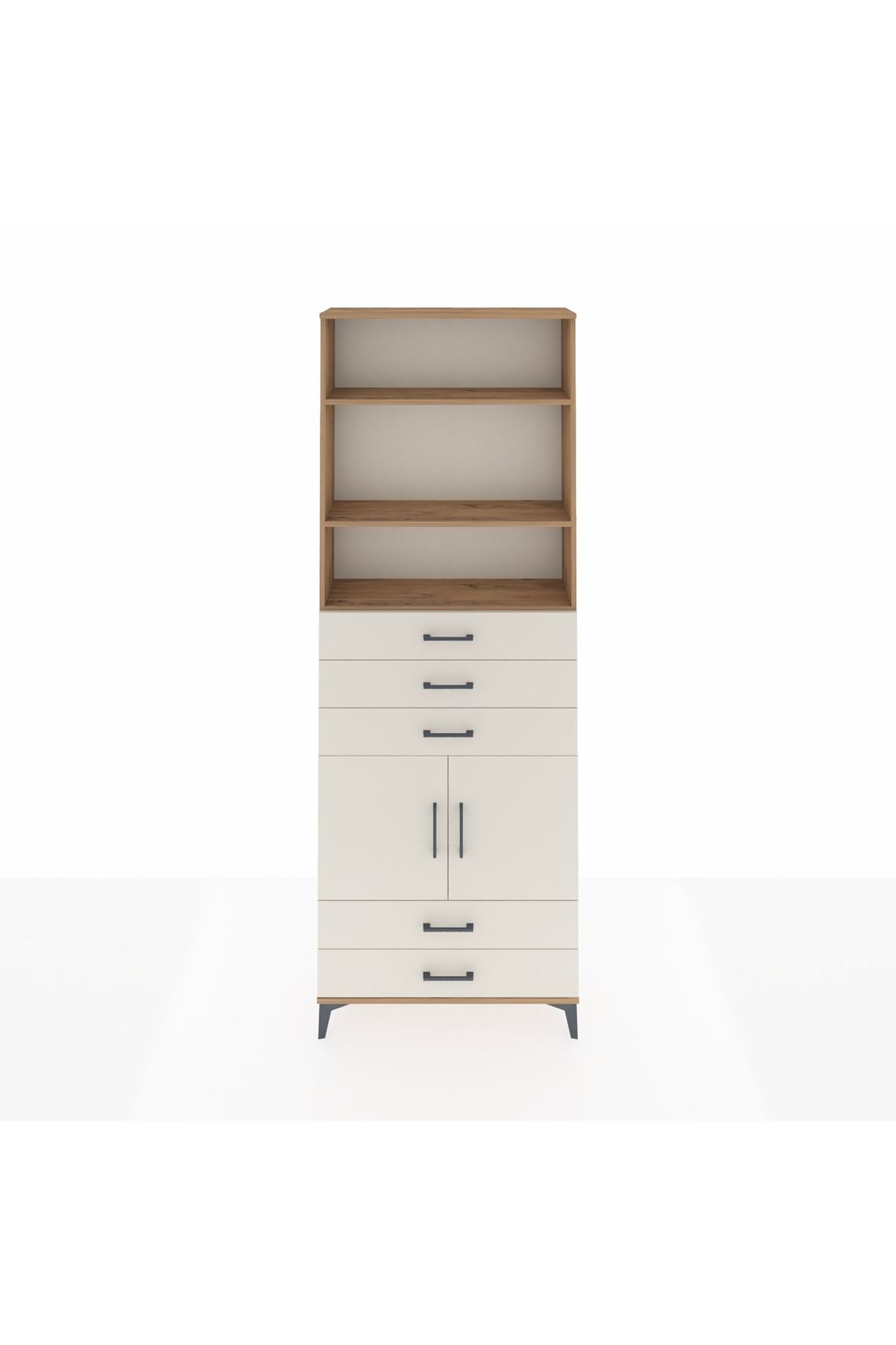 Arges Dolap 4 Raflı 5 Çekmeceli 2 Kapaklı 88x30x243 - S33M238V7A
