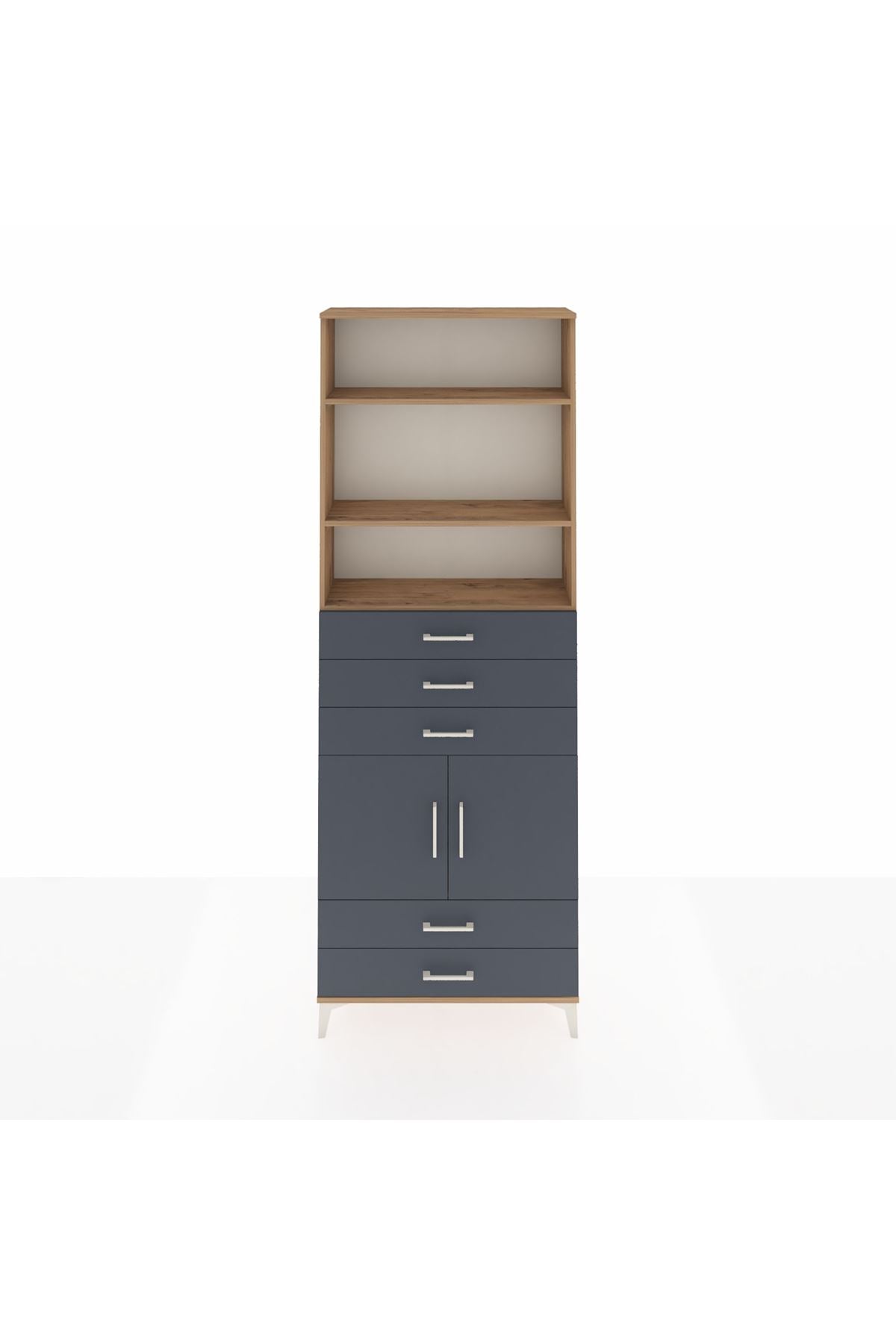 Arges Dolap 4 Raflı 5 Çekmeceli 2 Kapaklı 88x30x243 - S33M238V8A
