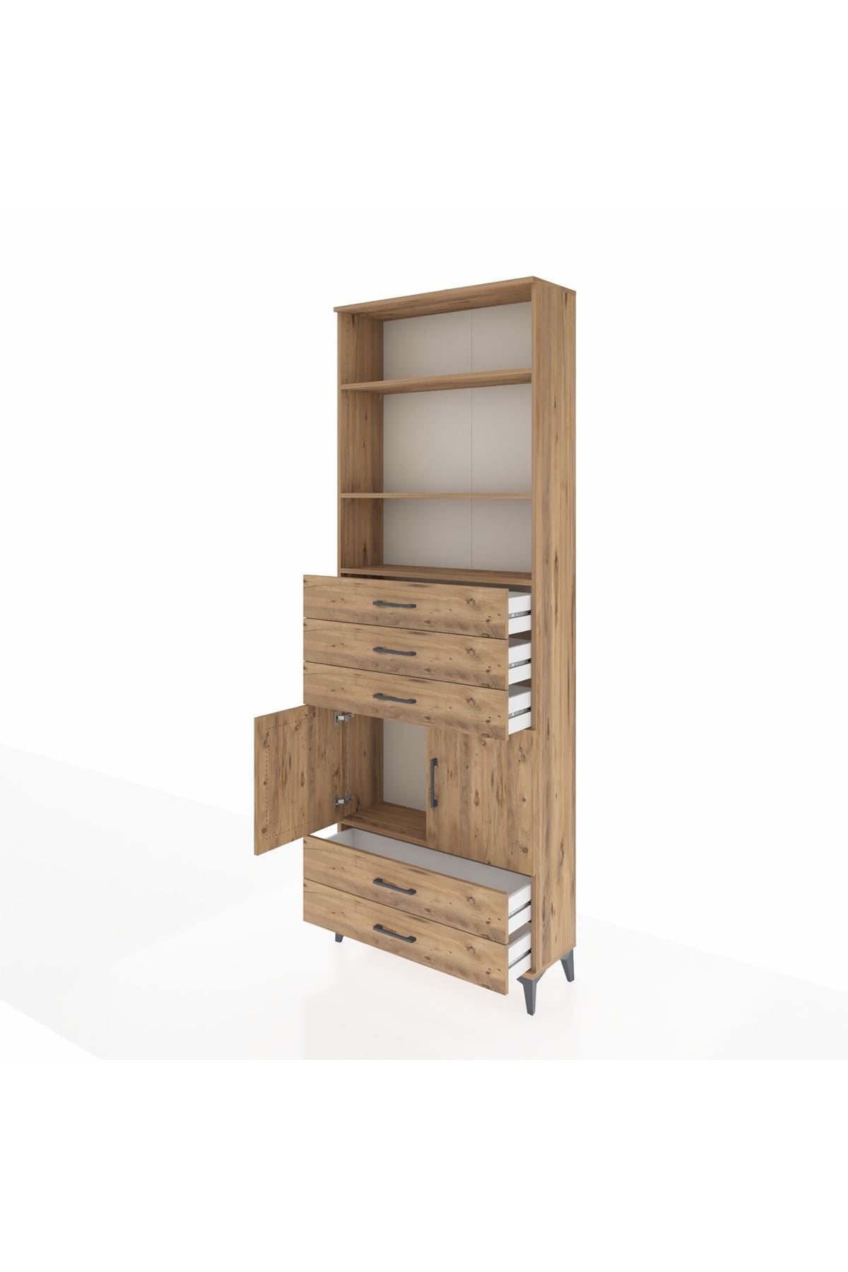 Arges Dolap 4 Raflı 5 Çekmeceli 2 Kapaklı 88x30x243 - S33M238V9A