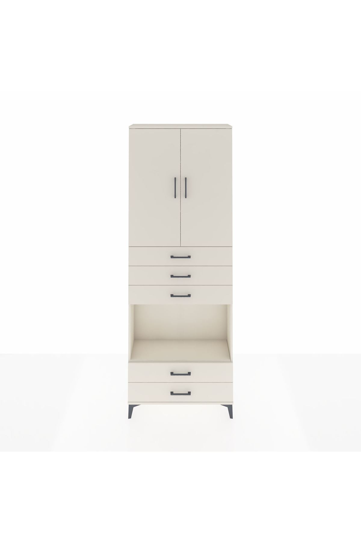 Arges Dolap 4 Raflı 5 Çekmeceli 2 Kapaklı 88x30x243 - S33M239V1A