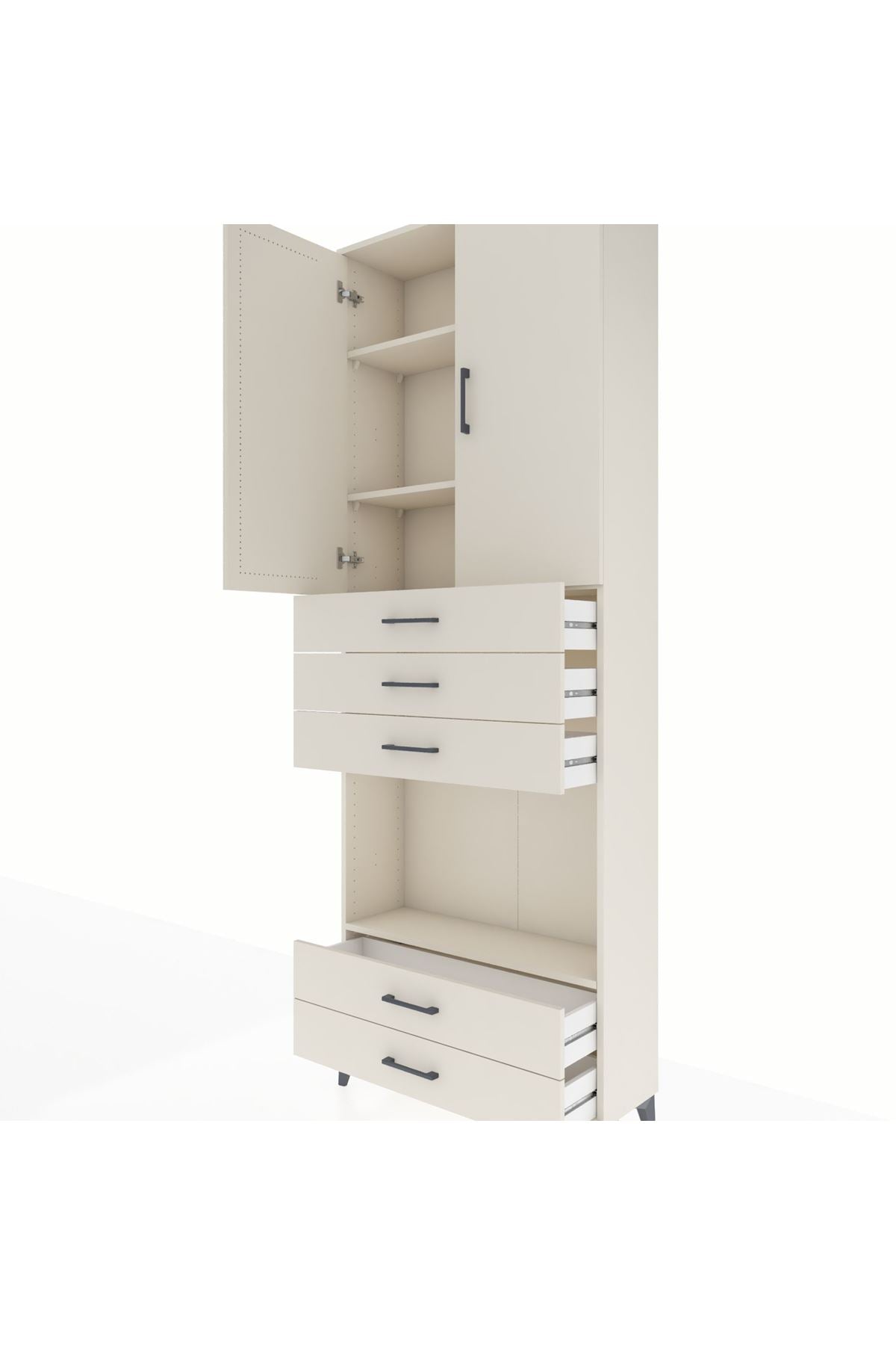 Arges Dolap 4 Raflı 5 Çekmeceli 2 Kapaklı 88x30x243 - S33M239V1A