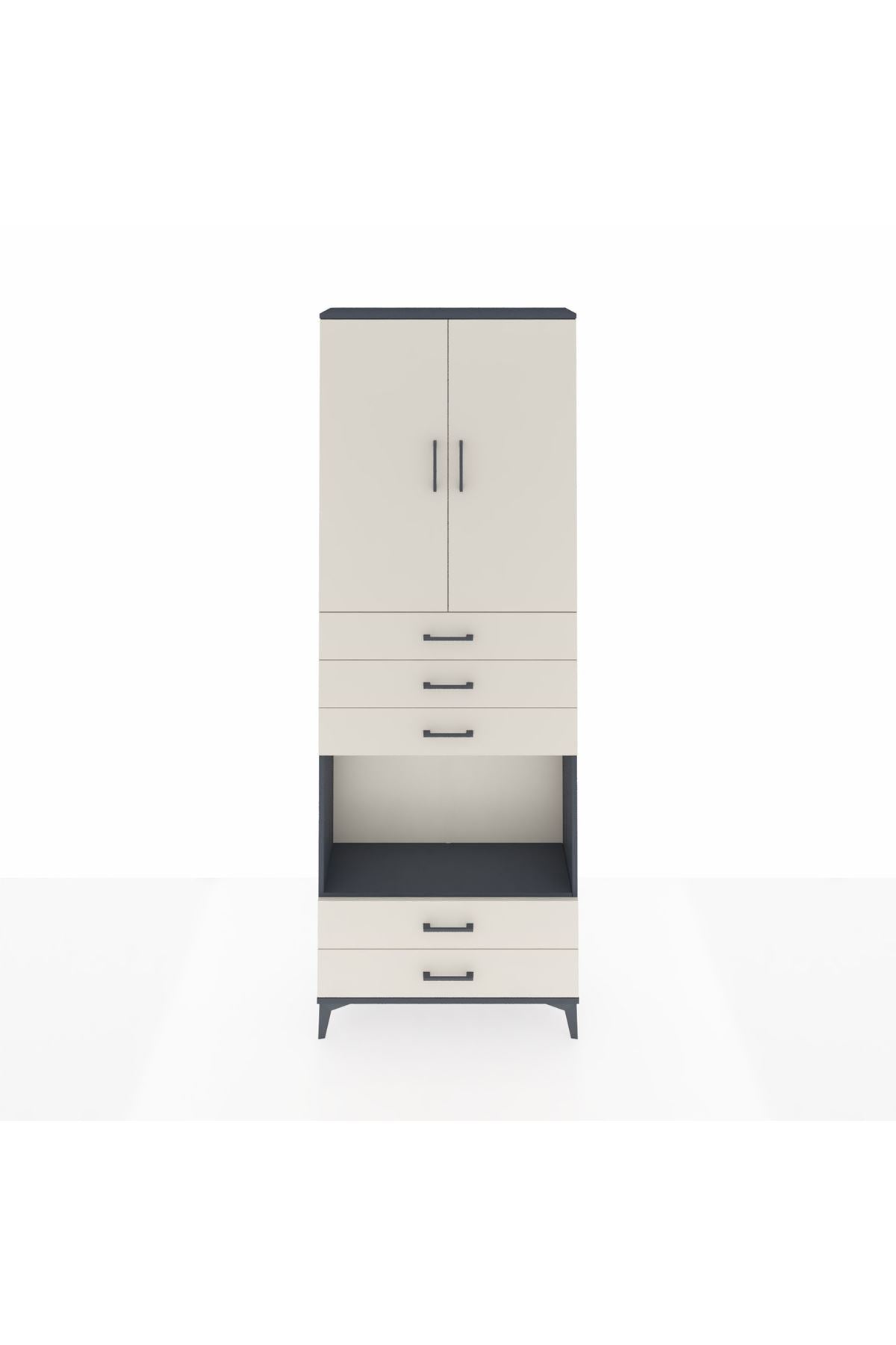 Arges Dolap 4 Raflı 5 Çekmeceli 2 Kapaklı 88x30x243 - S33M239V4A