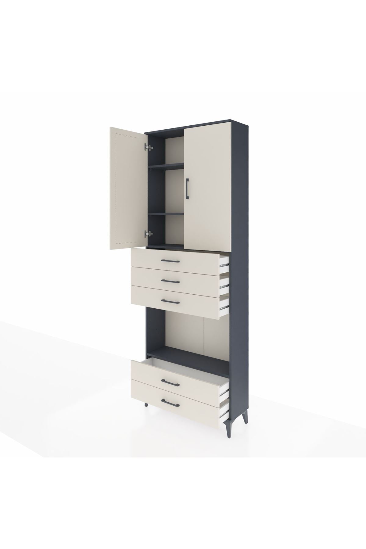 Arges Dolap 4 Raflı 5 Çekmeceli 2 Kapaklı 88x30x243 - S33M239V4A