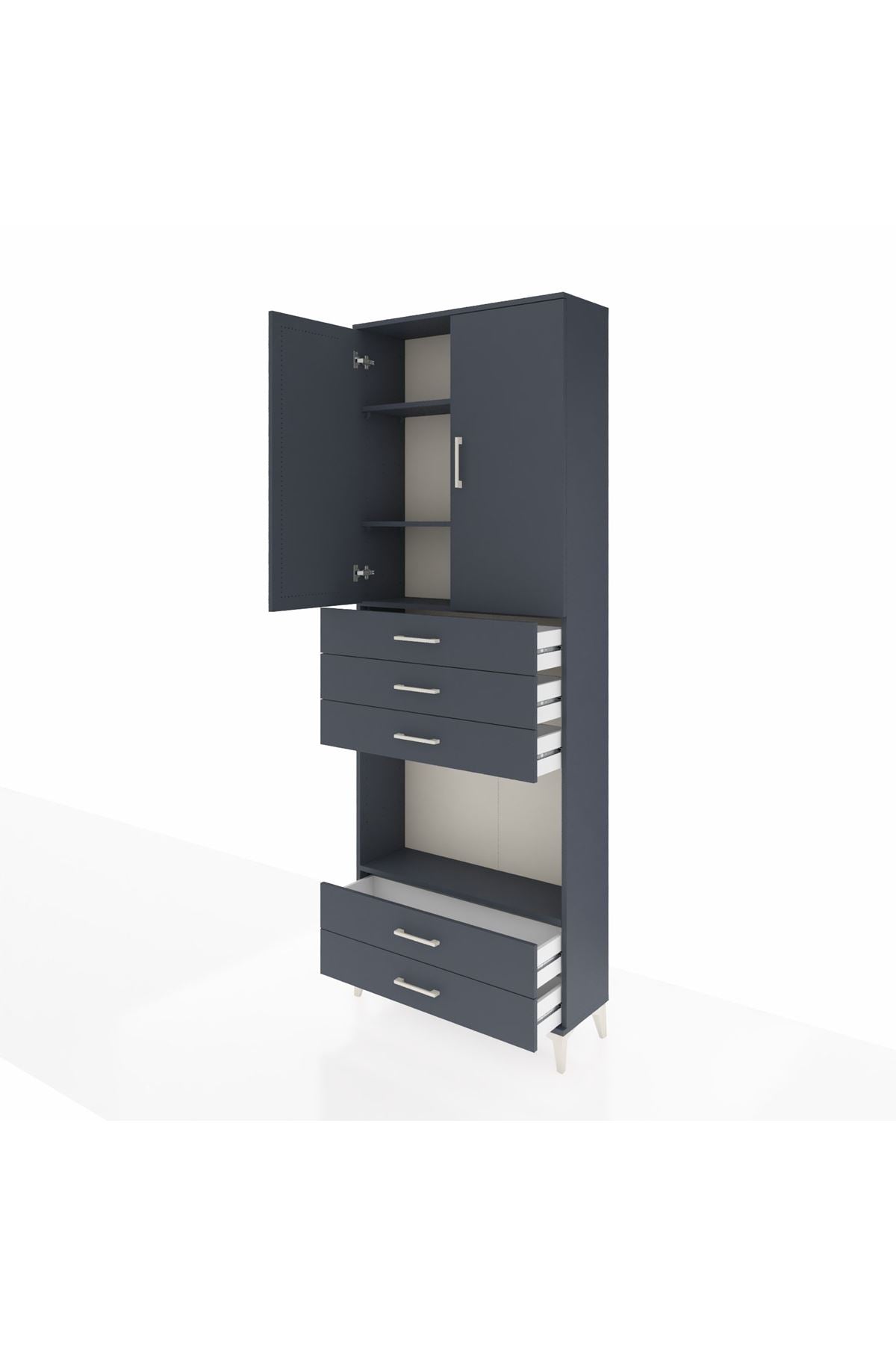Arges Dolap 4 Raflı 5 Çekmeceli 2 Kapaklı 88x30x243 - S33M239V5A
