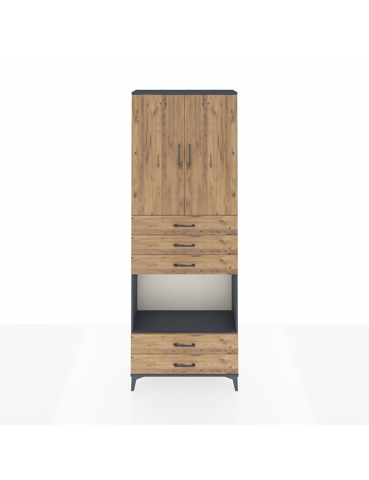 Arges Dolap 4 Raflı 5 Çekmeceli 2 Kapaklı 88x30x243 - S33M239V6A