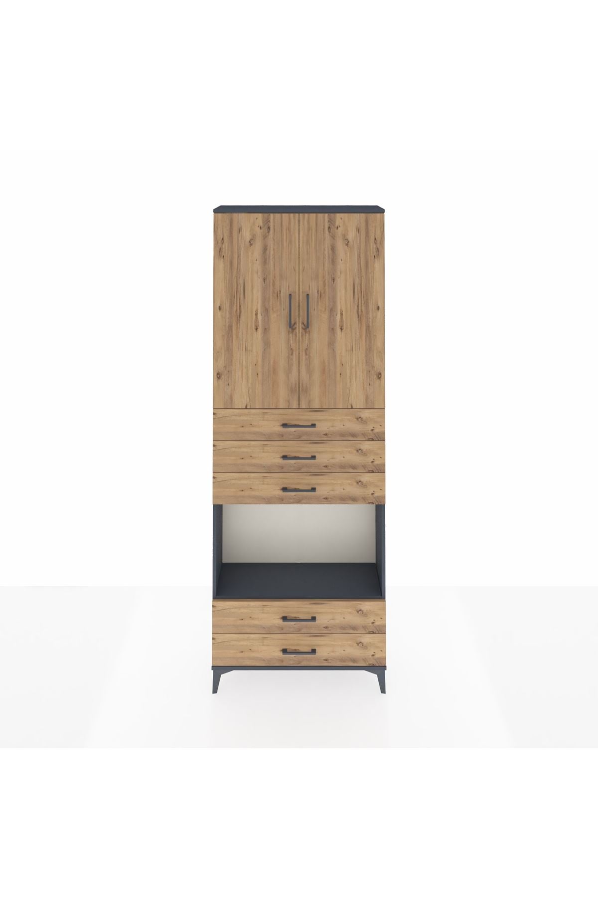 Arges Dolap 4 Raflı 5 Çekmeceli 2 Kapaklı 88x30x243 - S33M239V6A