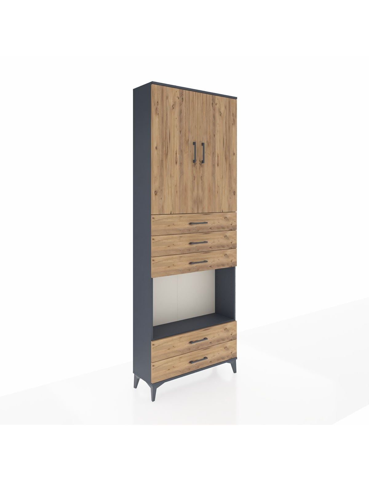 Arges Dolap 4 Raflı 5 Çekmeceli 2 Kapaklı 88x30x243 - S33M239V6A