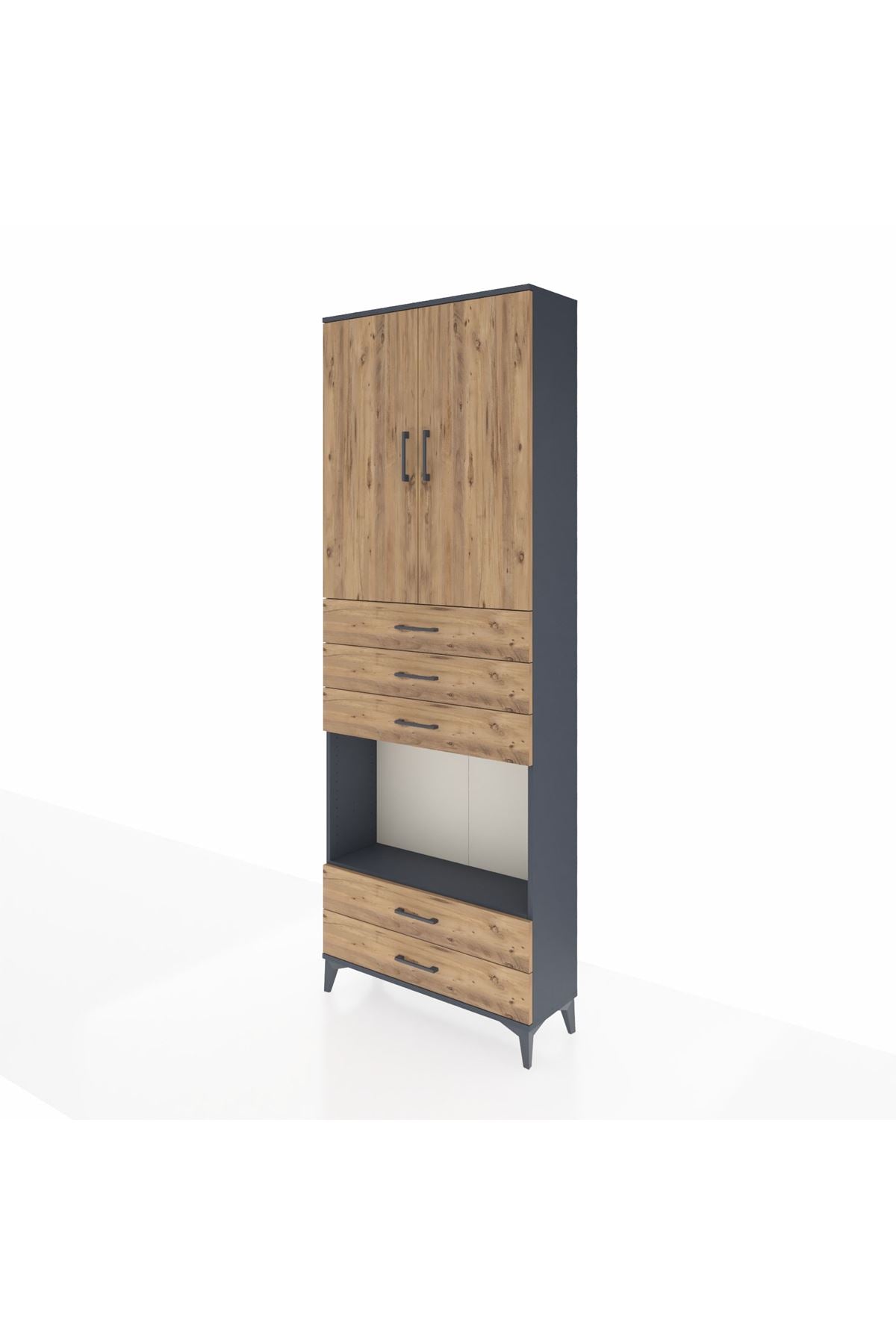 Arges Dolap 4 Raflı 5 Çekmeceli 2 Kapaklı 88x30x243 - S33M239V6A