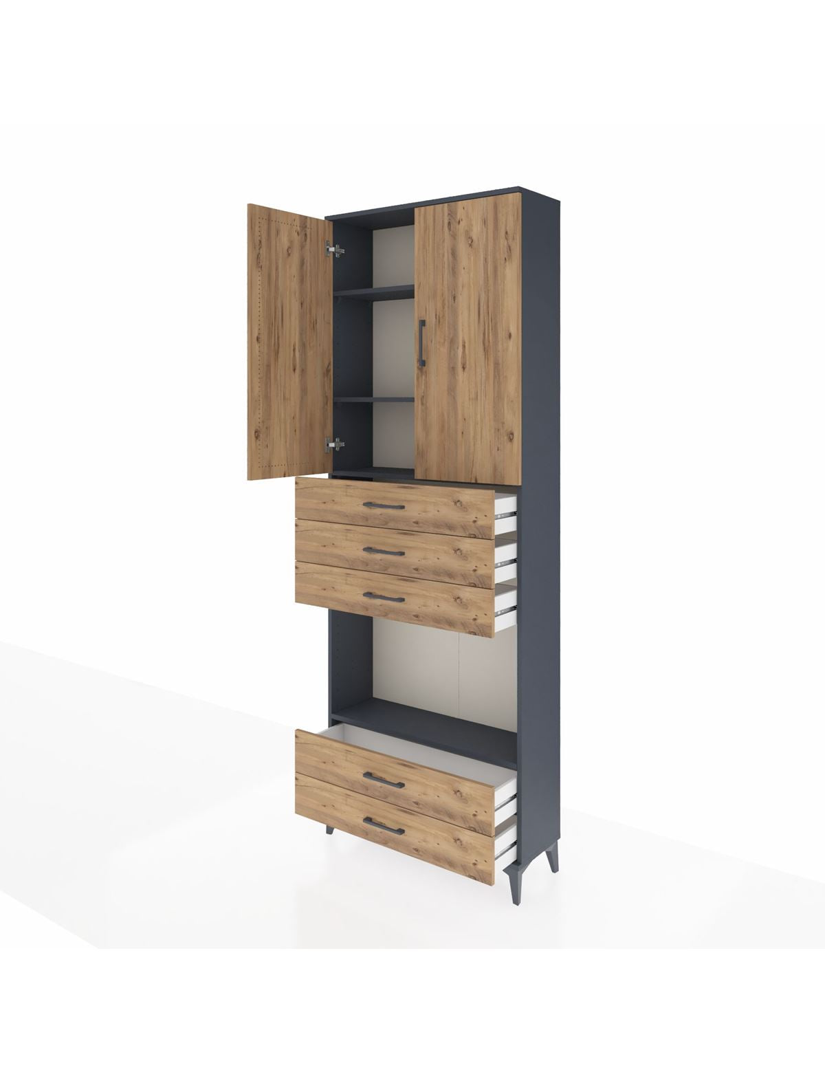 Arges Dolap 4 Raflı 5 Çekmeceli 2 Kapaklı 88x30x243 - S33M239V6A