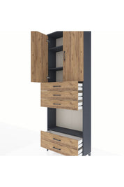 Arges Dolap 4 Raflı 5 Çekmeceli 2 Kapaklı 88x30x243 - S33M239V6A