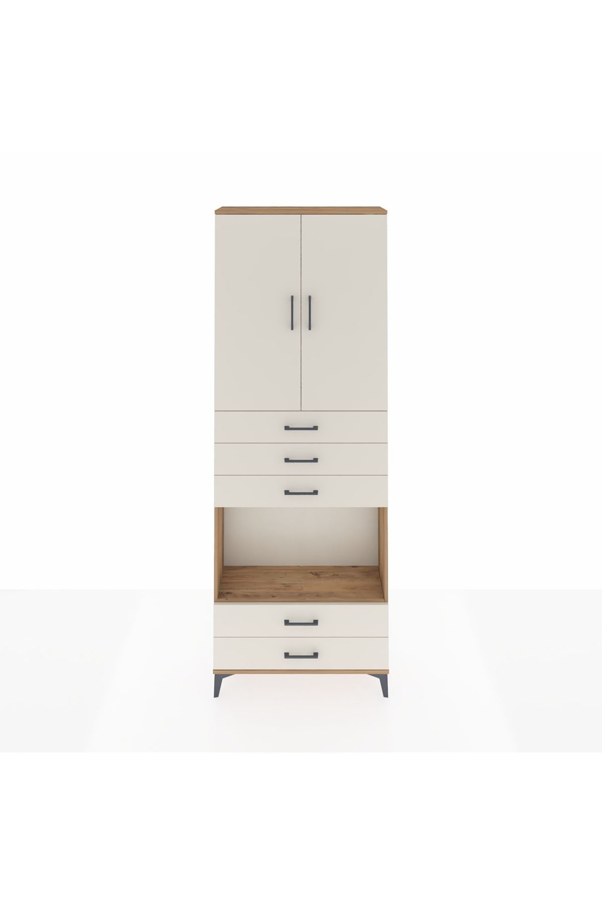 Arges Dolap 4 Raflı 5 Çekmeceli 2 Kapaklı 88x30x243 - S33M239V7A